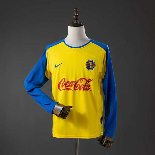 Club America Home Jersey 2003-2004 Retro Football Kit Long Sleeves Soccer Shirt