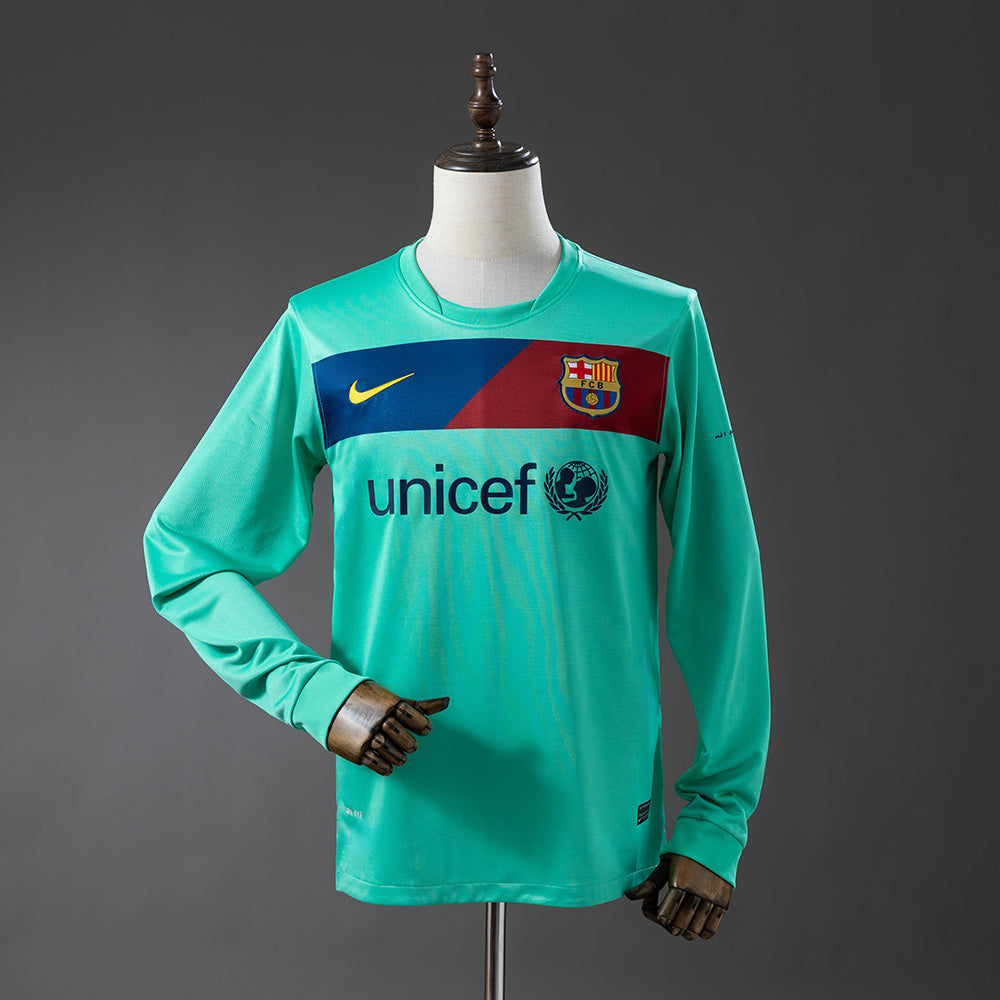 Barcelona Jersey 2010-11 Away Retro Football Kit Long Sleeves Soccer Shirt