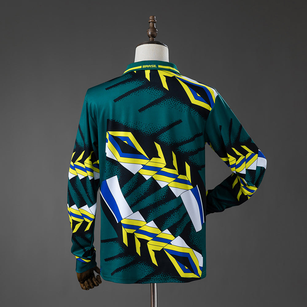 Brazil Goalkeeper Jersey 1996 Retro Long Sleeves Football Kit Soccer Shirt