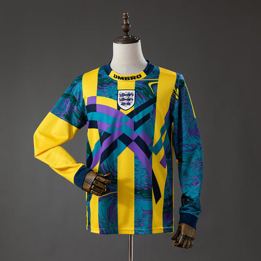 England Goalkeeper Jersey 1995 Long Sleeves Retro Kit Soccer Shirt