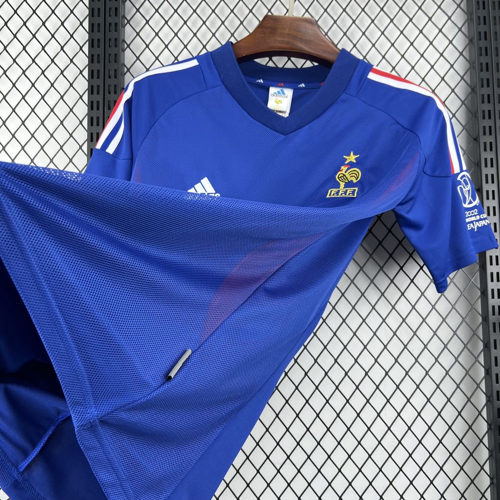 France Home Jersey 2002 Retro Football Kit Soccer Shirt
