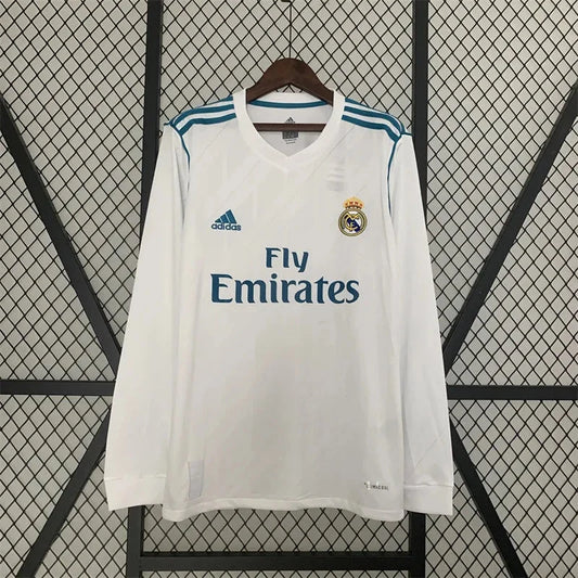 Retro Real Madrid Home Kit 17/18 Long Sleeves football Jersey