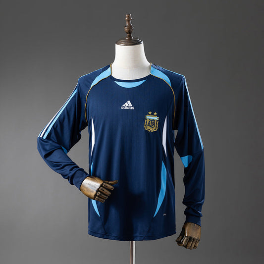 Argentina Home Jersey 2006 Retro Football Kit Long Sleeves
