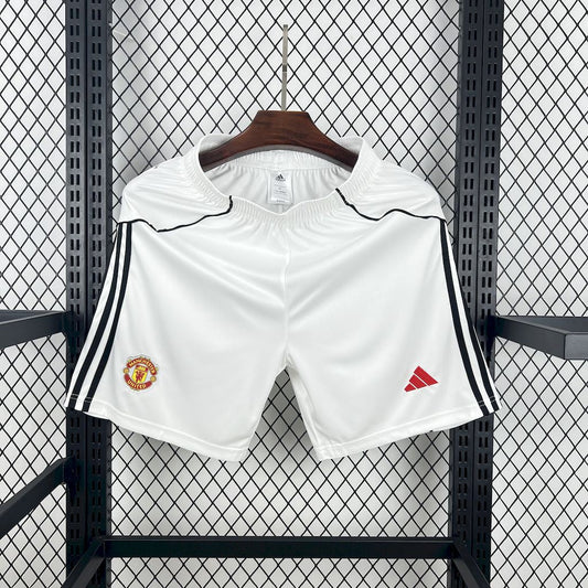 Manchester United Shorts 25/26 Home White Football Kit Soccer Shorts