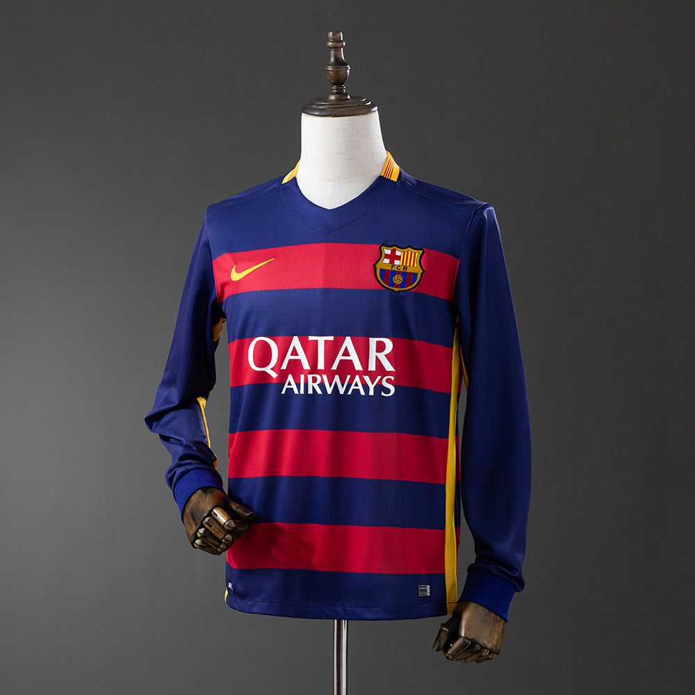 Barcelona Jersey 2015-16 Home Retro Kit Long Sleeves