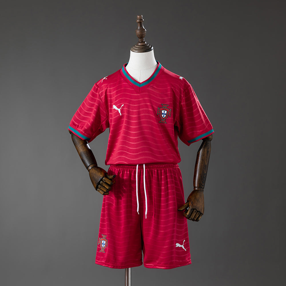 Kids Portugal Home Jersey 2026 World Cup Football Kit Soccer Shirt