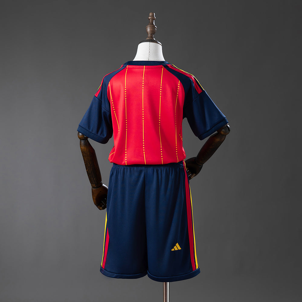 2-Star Kids Spain Home Jersey 2026 World Cup Champion Football Kit Soccer Shirt