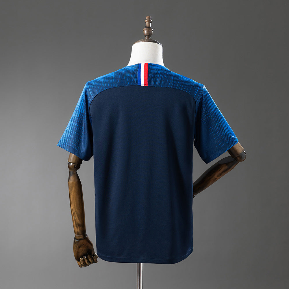 France Home Jersey 2018 World Cup Retro Football Kit Soccer Shirt