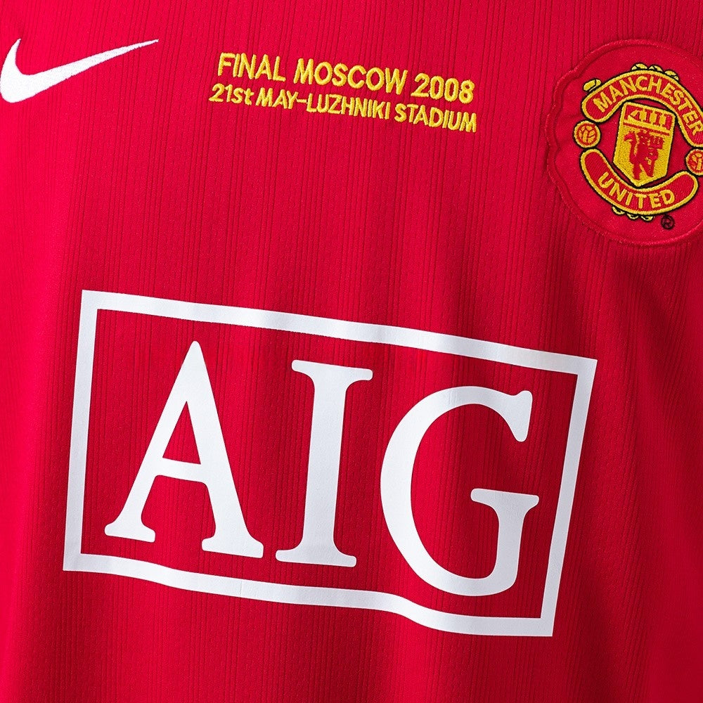 Manchester United Jersey 2007/08 Home Retro Football Kit Long Sleeve