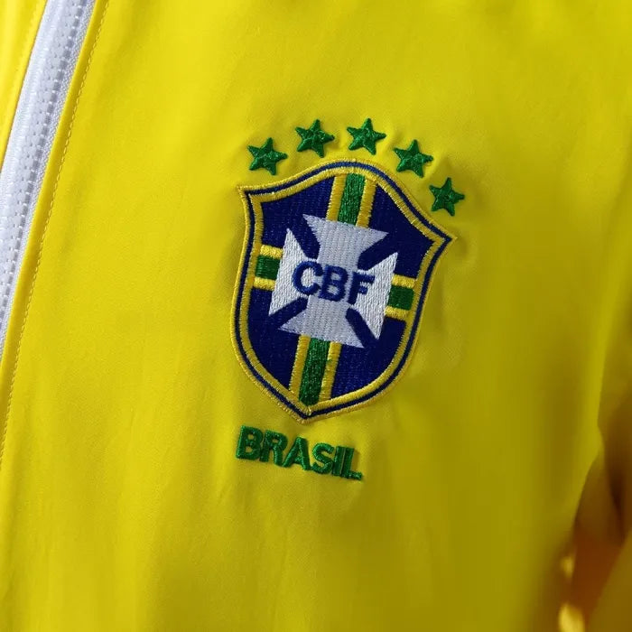 Brazil Windbreaker 2010-11 Yellow Football Kit Soccer Jersey