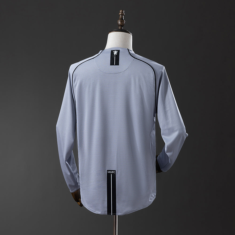 Manchester United Jersey 2007/08 Grey Goalkeepe Retro Kit Long Sleeve
