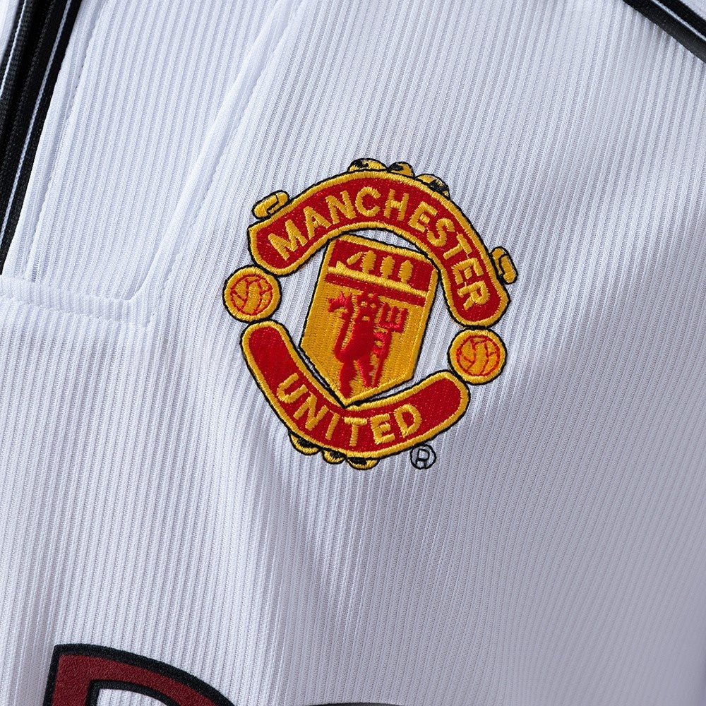 Manchester United Jersey 1998-99 Home White Retro Kit Long Sleeves
