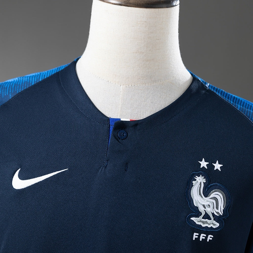 France Home Jersey 2018 World Cup Retro Football Kit Soccer Shirt