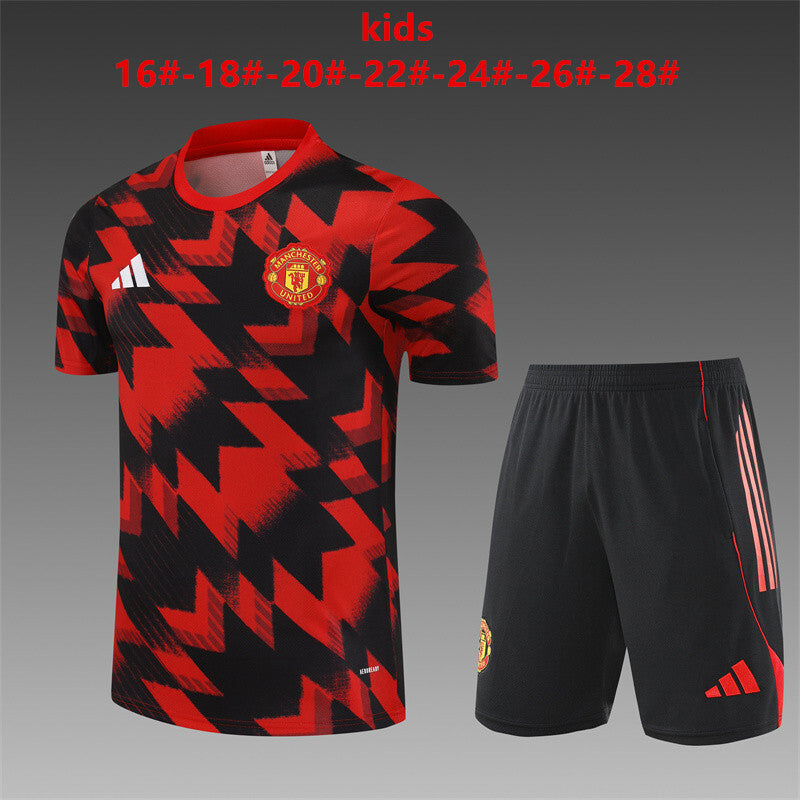 Kids Manchester United Training Tracksuits 25/26 Football Kit Soccer Jersey