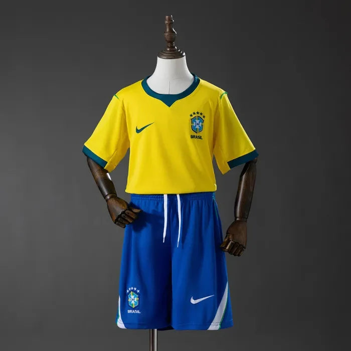 Kids Brazil Home Jersey 2026 World Cup Football Kit Soccer Shirt
