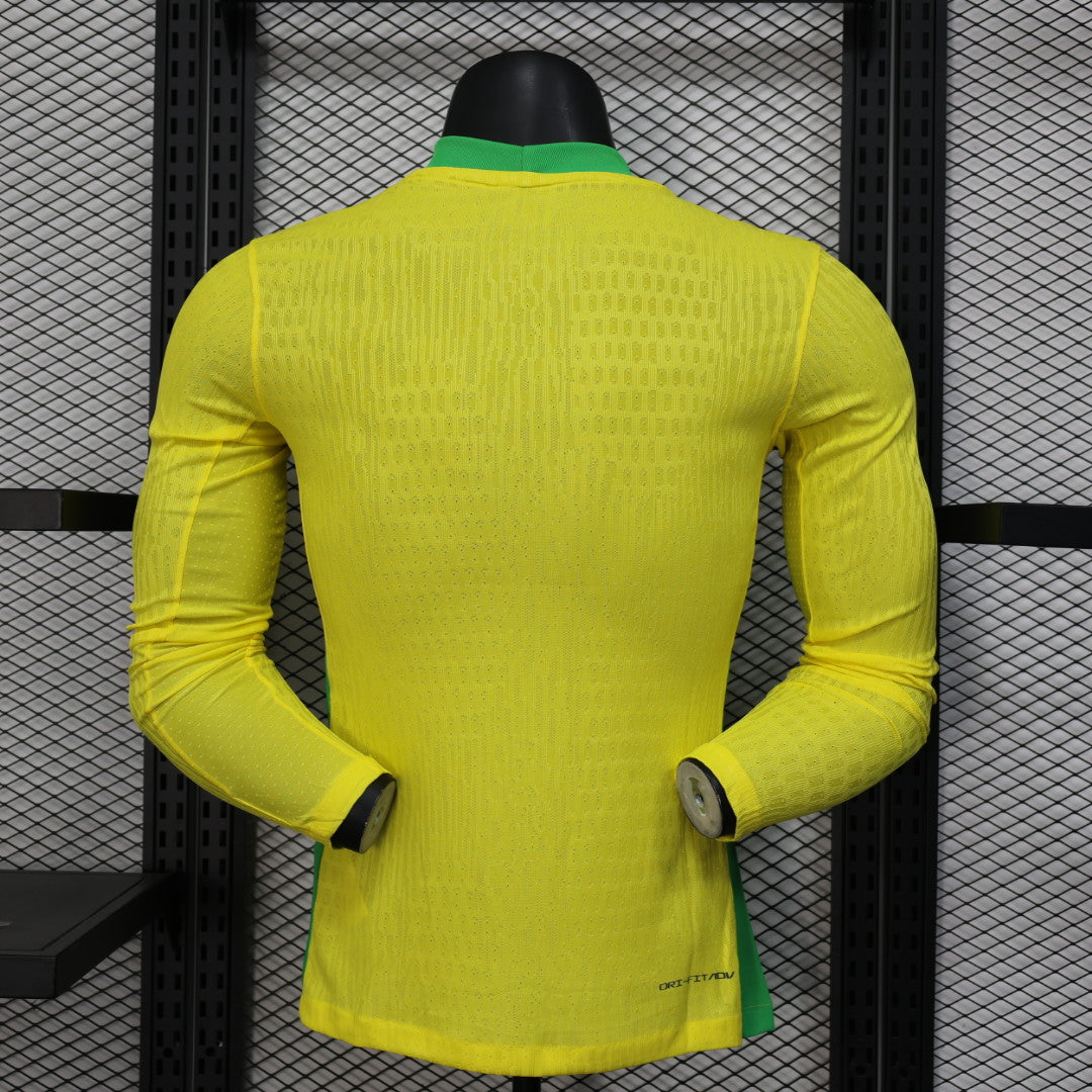 Player Version Brazil Jersey 25/26 Home Long Sleeves Football Kit Soccer Jersey