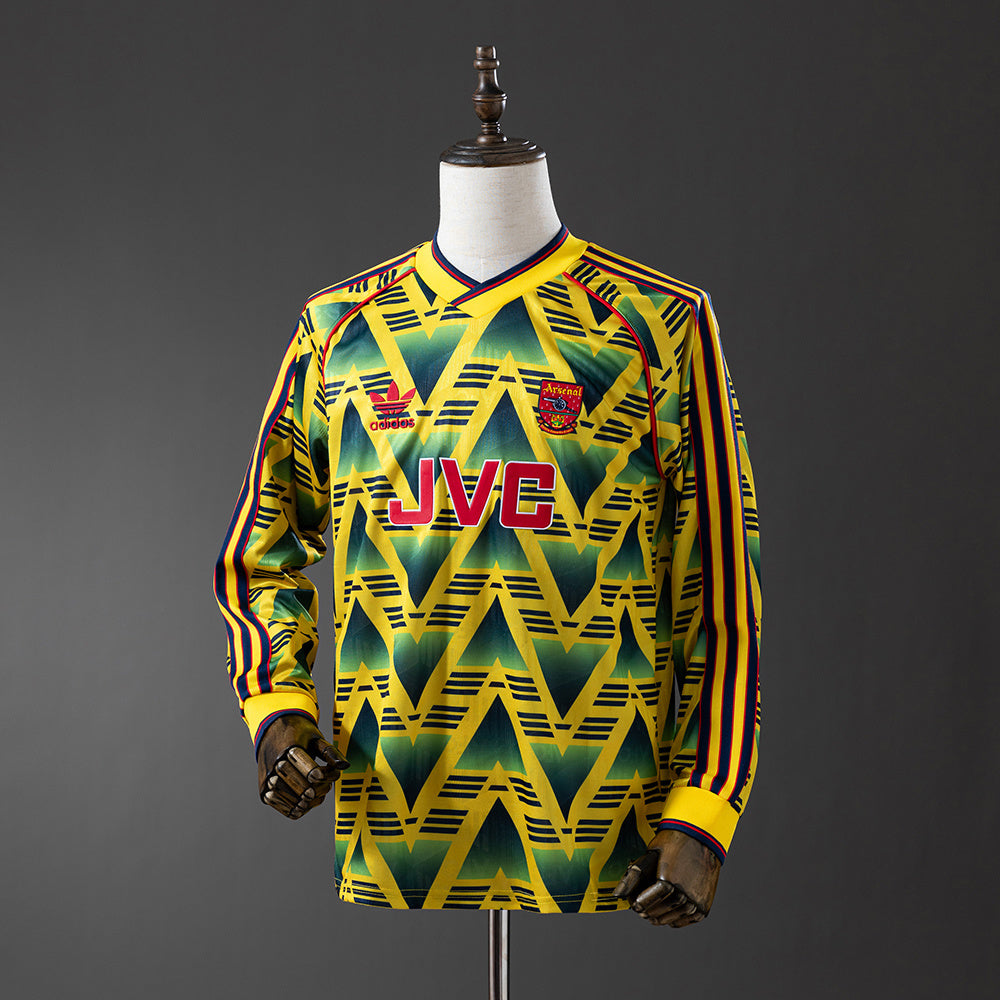 Arsenal Jersey 1991-93 Away Retro Football Kit Long Sleeves