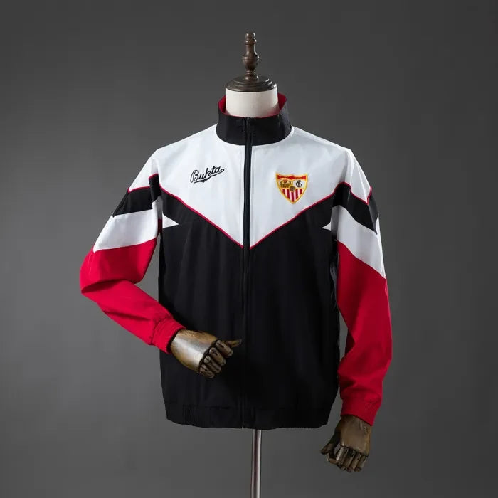 Sevilla Windbreaker 1992-93 Black White Football Jacket