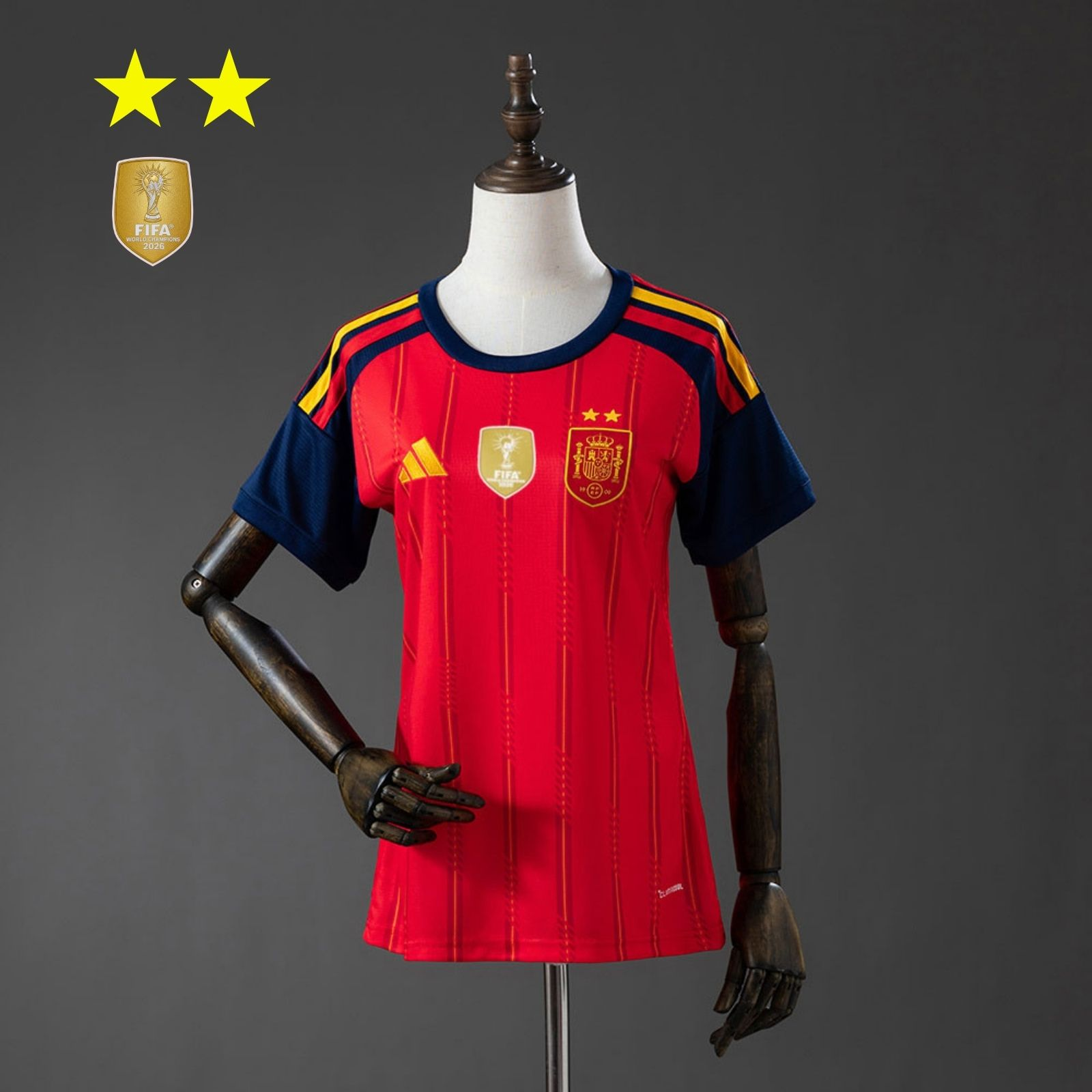 2-Star Women Spain Home Jersey 2026 World Cup Champion Football Kit Soccer Shirt