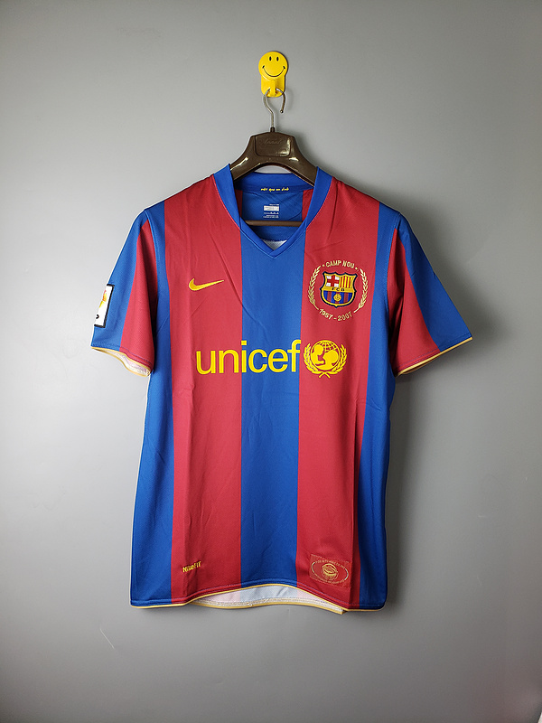 Barcelona Retro Jersey 2007/08 Home Football Jersey Soccer Shirt