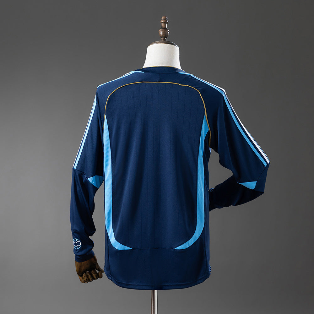 Argentina Home Jersey 2006 Retro Football Kit Long Sleeves Soccer Shirt