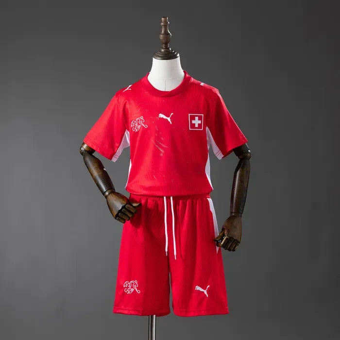 Kids Switzerland Home Jersey 2026 World Cup Football Kit Soccer Shirt