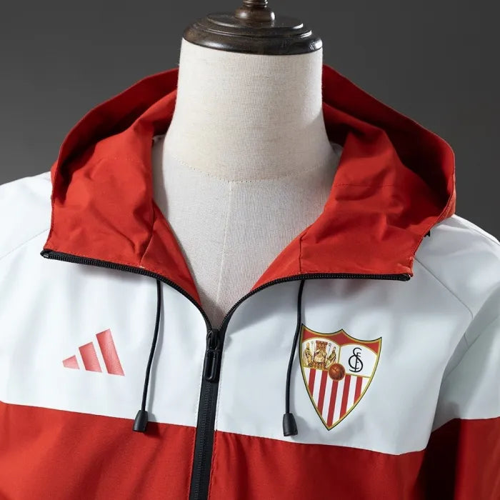 Sevilla Windbreaker 2025/26 Red White Football Kit