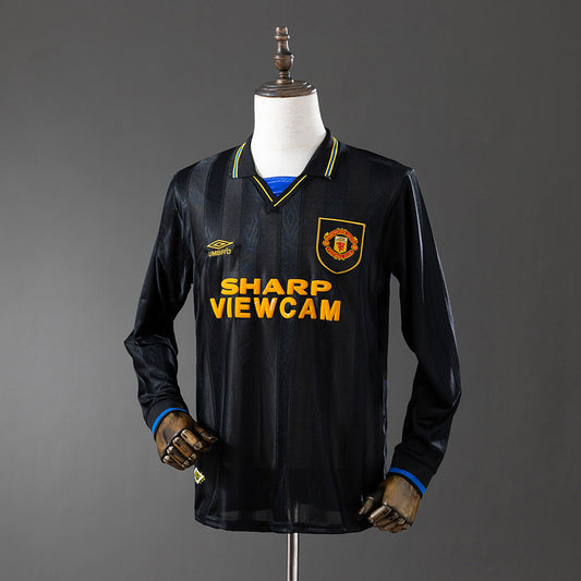 Manchester United Jersey 1993-95 Away Retro Football Kit Long Sleeves