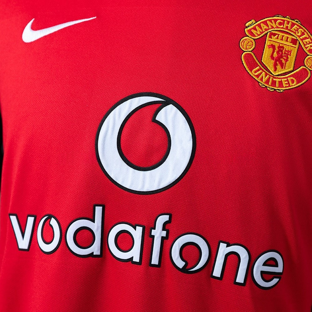 Manchester United Jersey 2002-04 Home Retro Football Kit Long Sleeves