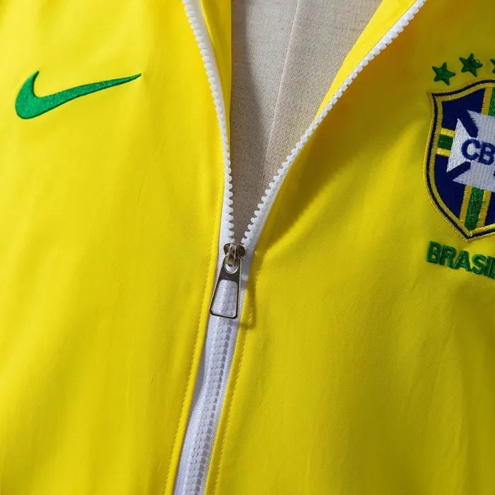 Brazil Windbreaker 2010-11 Yellow Football Kit Soccer Jersey
