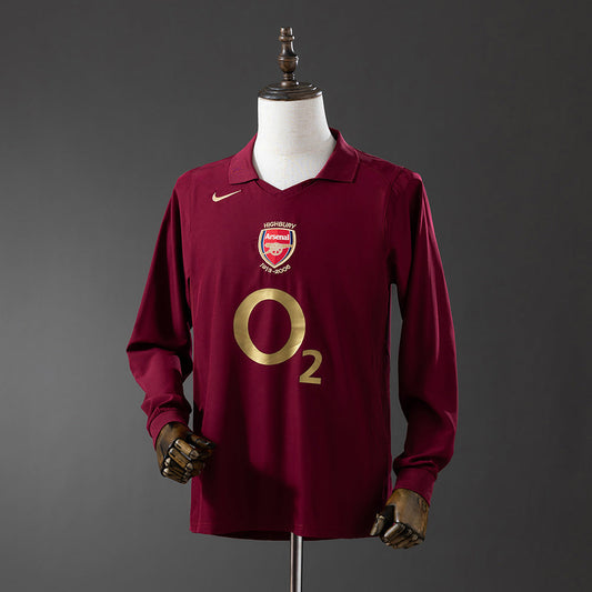 Arsenal Jersey 2005-06 Home Retro Football Kit Long Sleeves