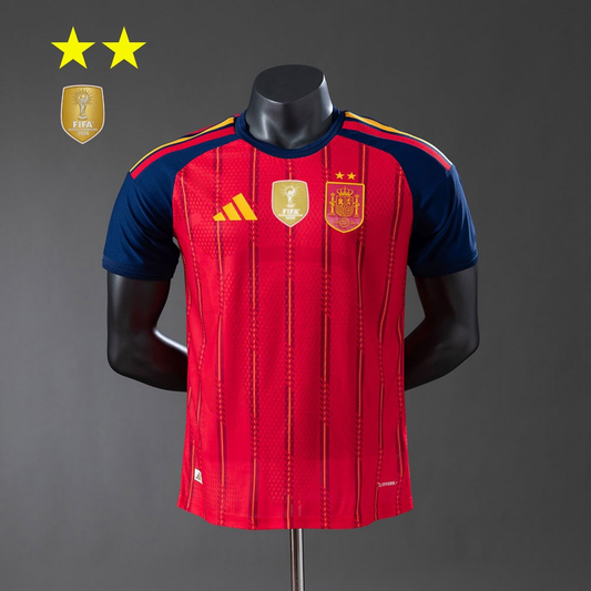 2-Star Player Version Spain Home Jersey 2026 World Cup Champion Football Kit Soccer Shirt