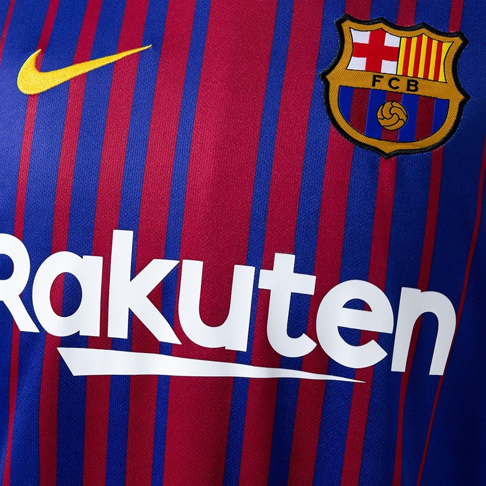 Barcelona Jersey 2017-18 Home Retro Football Kit Long Sleeves