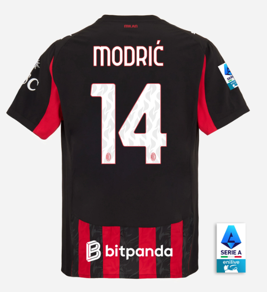 Luka Modrić 14 Player Version AC Milan Jersey 25/26 Home Football Kit Soccer Jersey
