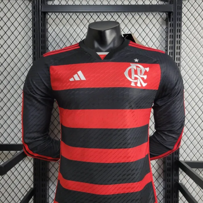 Player Flamengo Home Kit 24/25 Football Jersey long sleeve