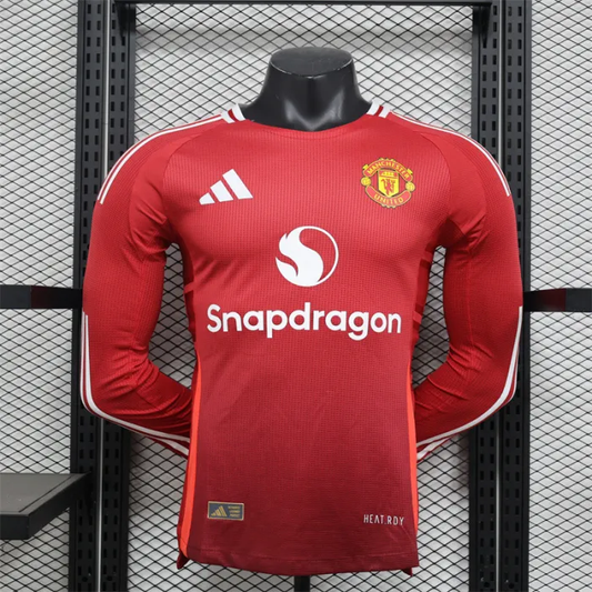 Player Manchester United Home Kit 24/25 Football Jersey Long Sleeves