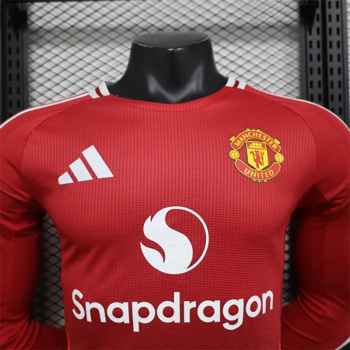 Player Manchester United Home Kit 24/25 Football Jersey Long Sleeves