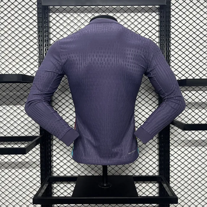 Player England Away Kit 24/25 Euro Cup 2024 Long Sleeves Football Jersey