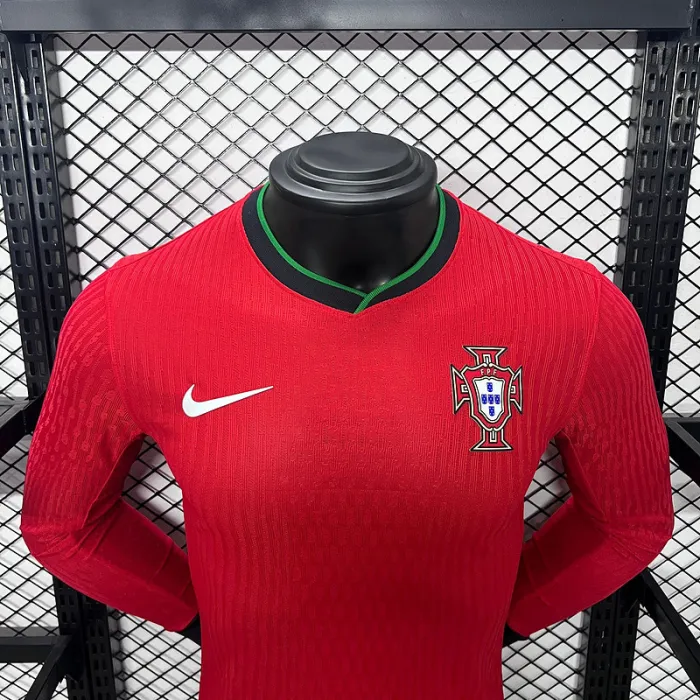 Player Portugal Home Kit 24/25 Euro Cup 2024 Football Jersey Long Sleeves