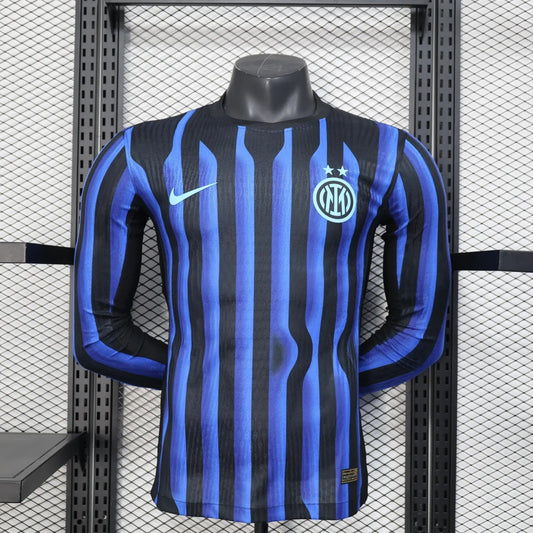 player version inter milan home jersey 25/26 long sleeves football kit soccer jersey