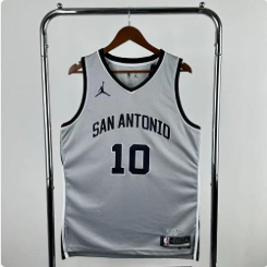 26th San Antonio Spurs Limited Grey 10 # Sochan NBA Jersey S-XXL