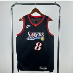 26th Philadelphia 76ers Retro Black 8 # George NBA Jersey S-XXL