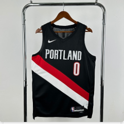26 season Portland Trail Blazers away black 0 # Lillard NBA jersey S-XXL