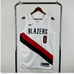26 season Portland Trail Blazers home white 0 # Lillard NBA jersey S-XXL