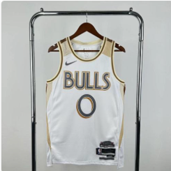 25th season Bulls City Edition 0 # White S-XXL